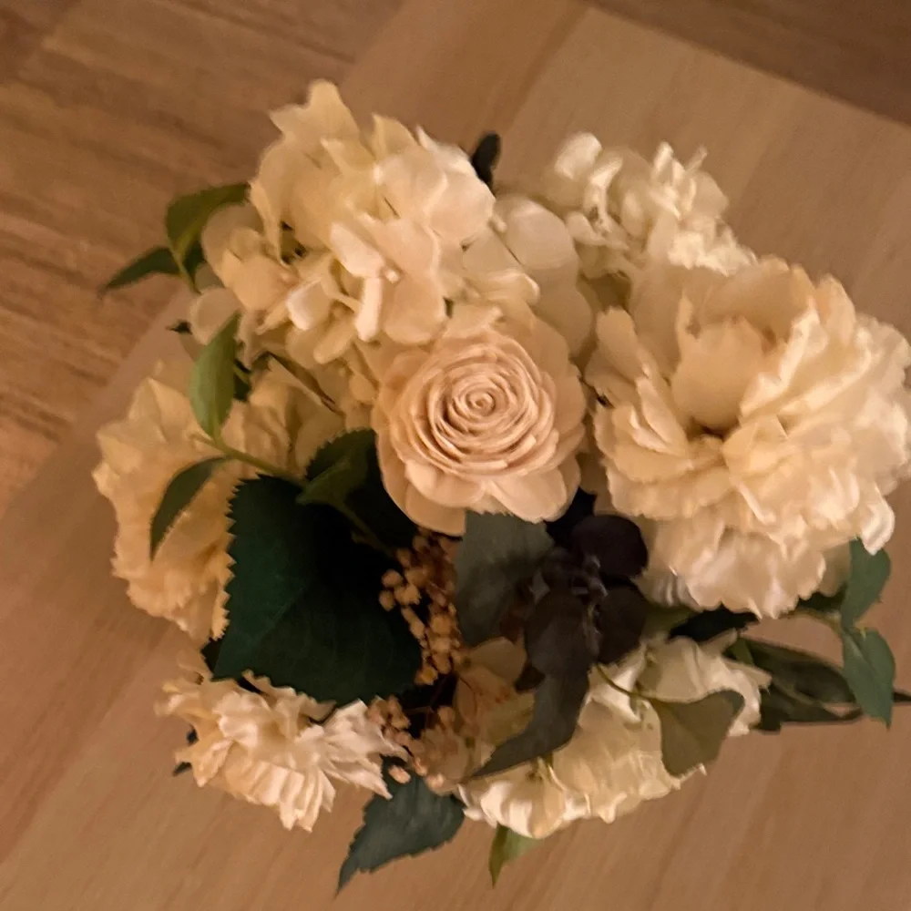 Cream Hydrangea and Rose Artificial Bouquet